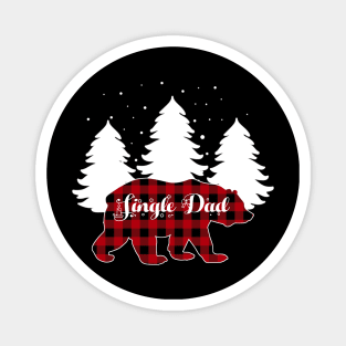 Buffalo Red Plaid Single Dad Bear Matching Family Christmas Magnet